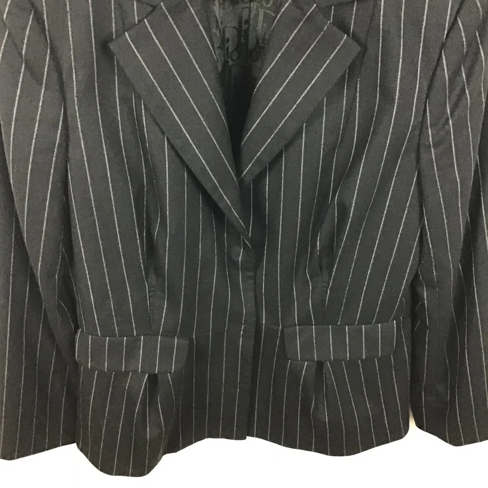 CHRISTIAN DIOR Boutique Galliano Era Pinstripe Wool Blazer Jacket FR44 US12
